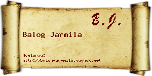 Balog Jarmila névjegykártya