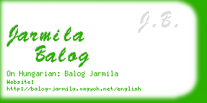 jarmila balog business card